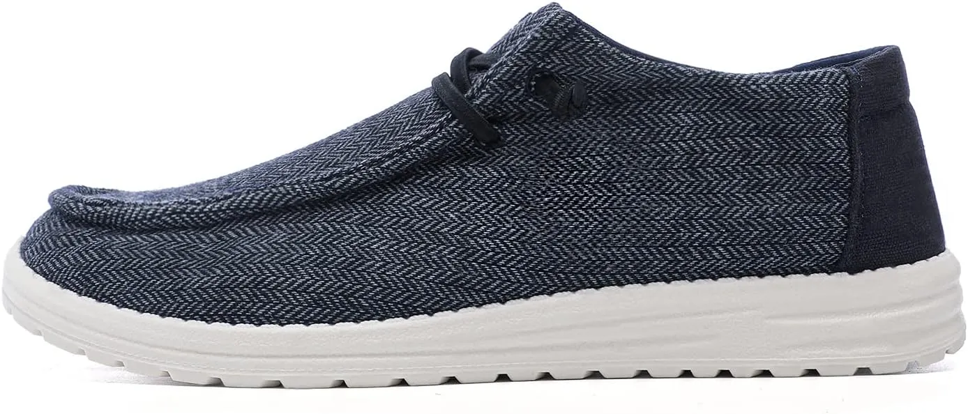 Betrue Lightweight Mens Boat Shoes Slip On, Mens Loafers Canvas Shoes, Lace-up Deck Shoes for Mens, Mens Comfortable Soft Casual Cloth Shoes