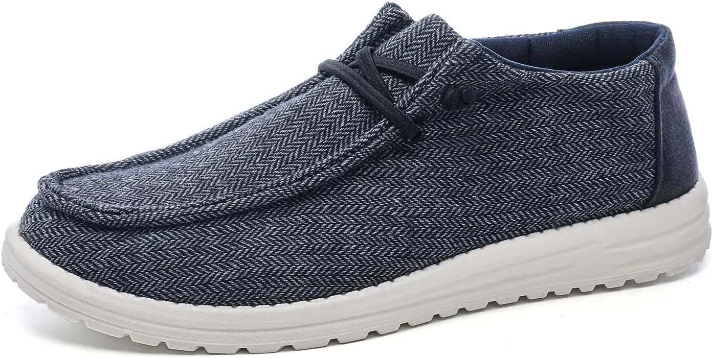 Betrue Lightweight Mens Boat Shoes Slip On, Mens Loafers Canvas Shoes, Lace-up Deck Shoes for Mens, Mens Comfortable Soft Casual Cloth Shoes