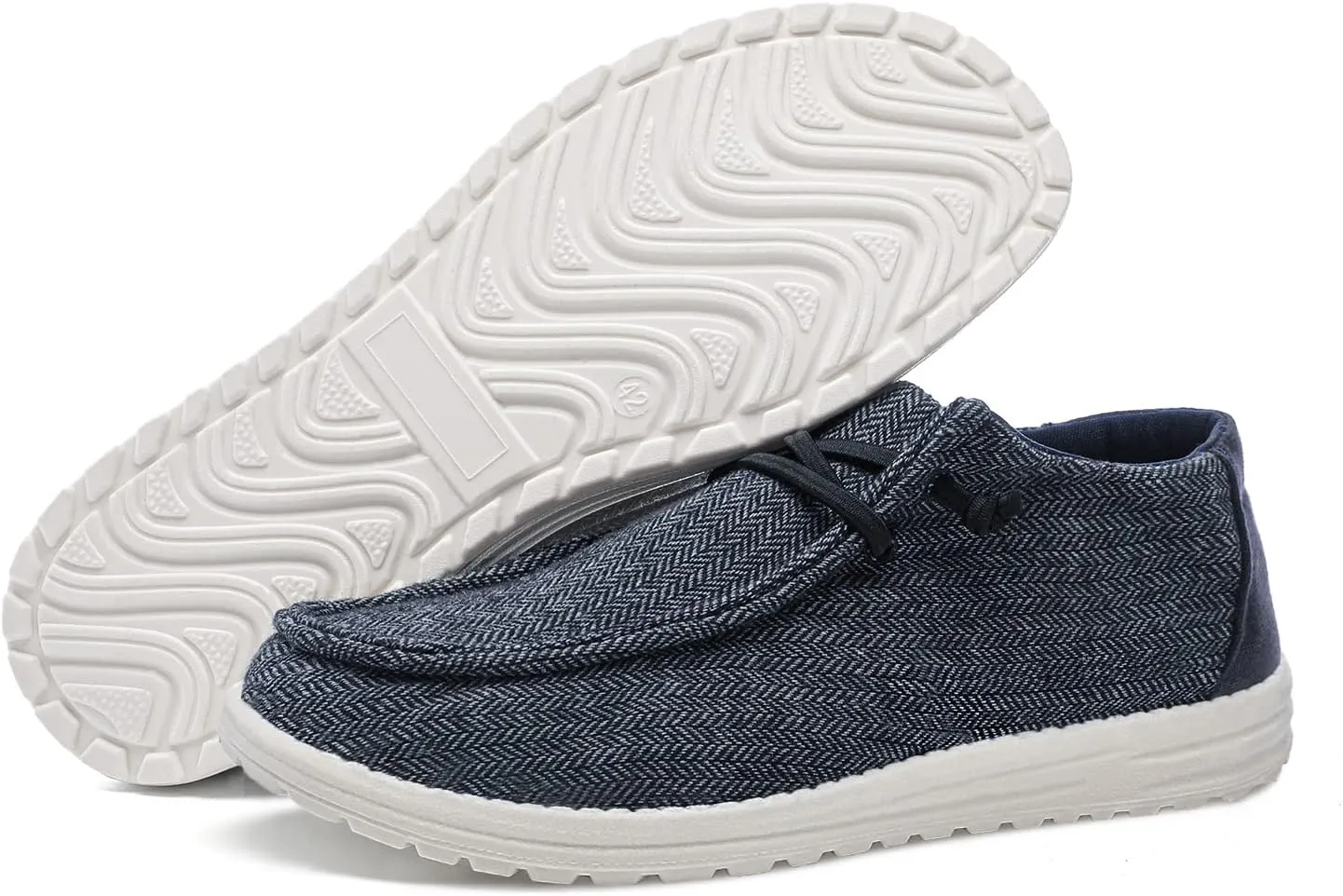 Betrue Lightweight Mens Boat Shoes Slip On, Mens Loafers Canvas Shoes, Lace-up Deck Shoes for Mens, Mens Comfortable Soft Casual Cloth Shoes