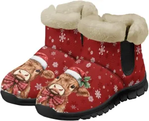 Binienty Warm Boots for Women Comsy Winter Fuzzy Ankle Booties Outdoor