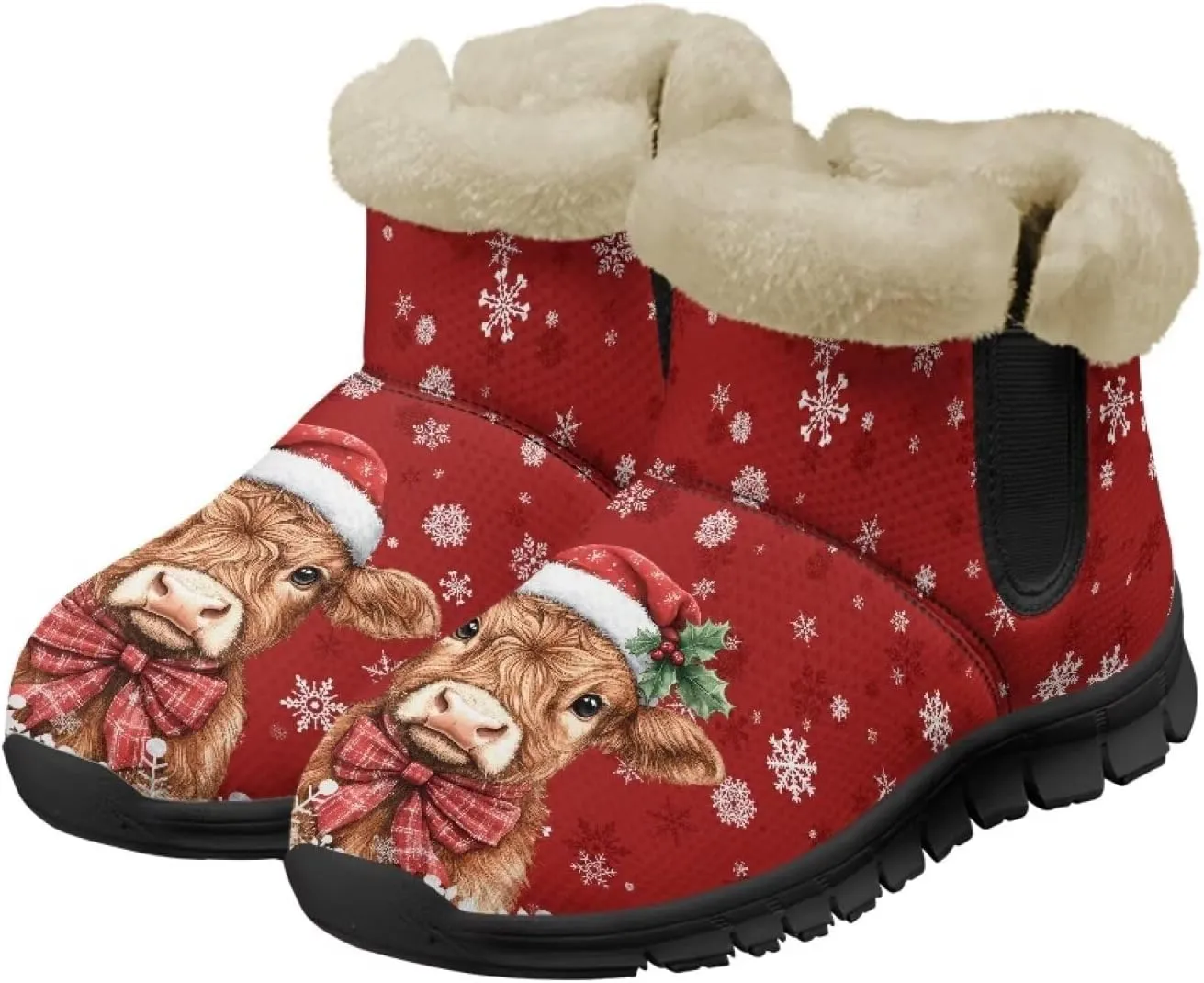 Binienty Warm Boots for Women Comsy Winter Fuzzy Ankle Booties Outdoor