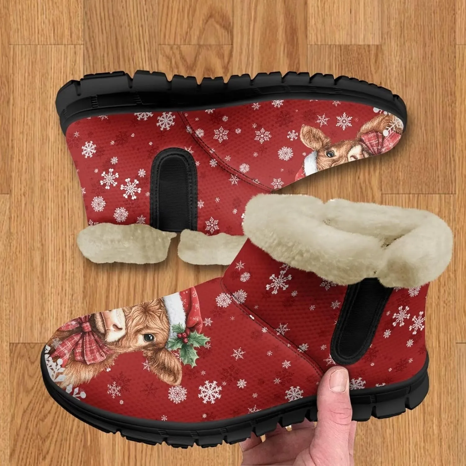 Binienty Warm Boots for Women Comsy Winter Fuzzy Ankle Booties Outdoor