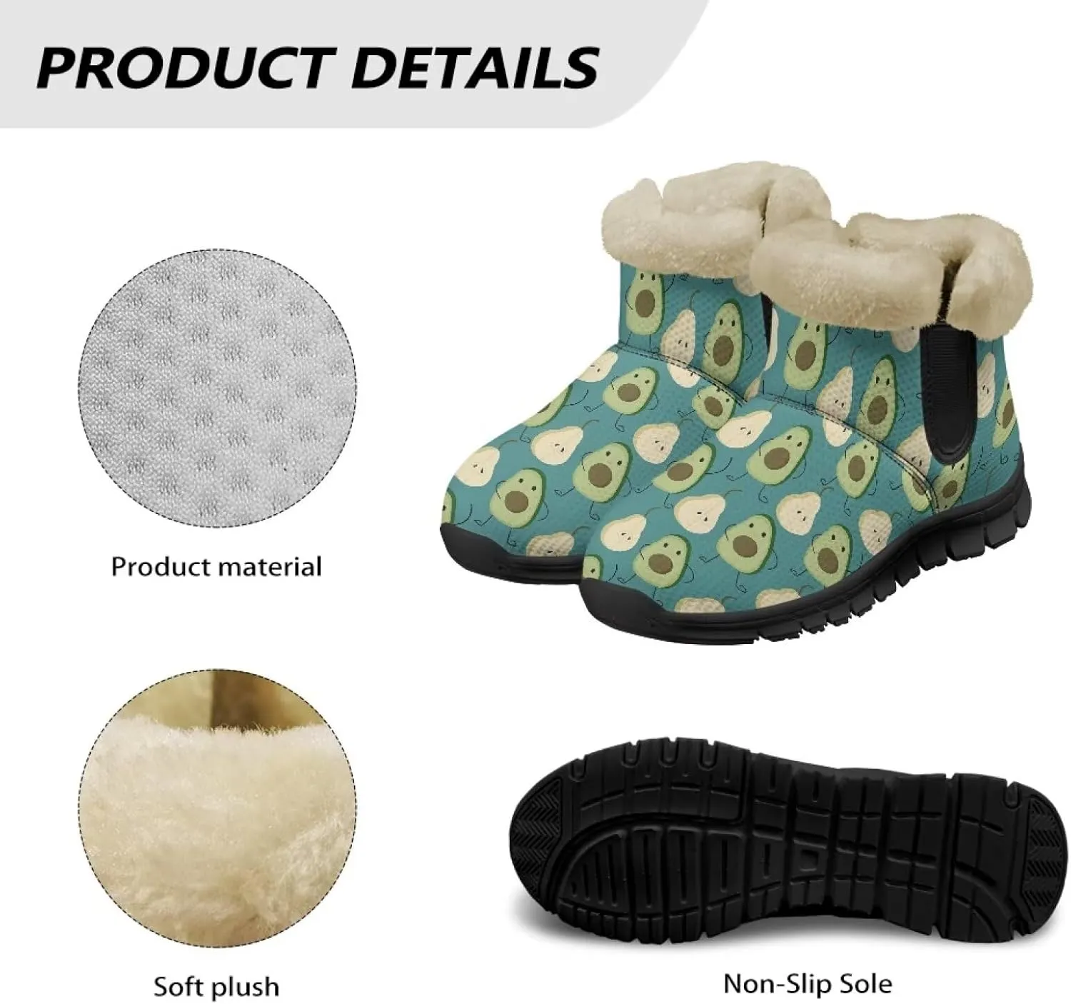Binienty Winter Snow Boots for Women Comfy Ankle Booties Fur Flannel Lined Warm Walking Boots
