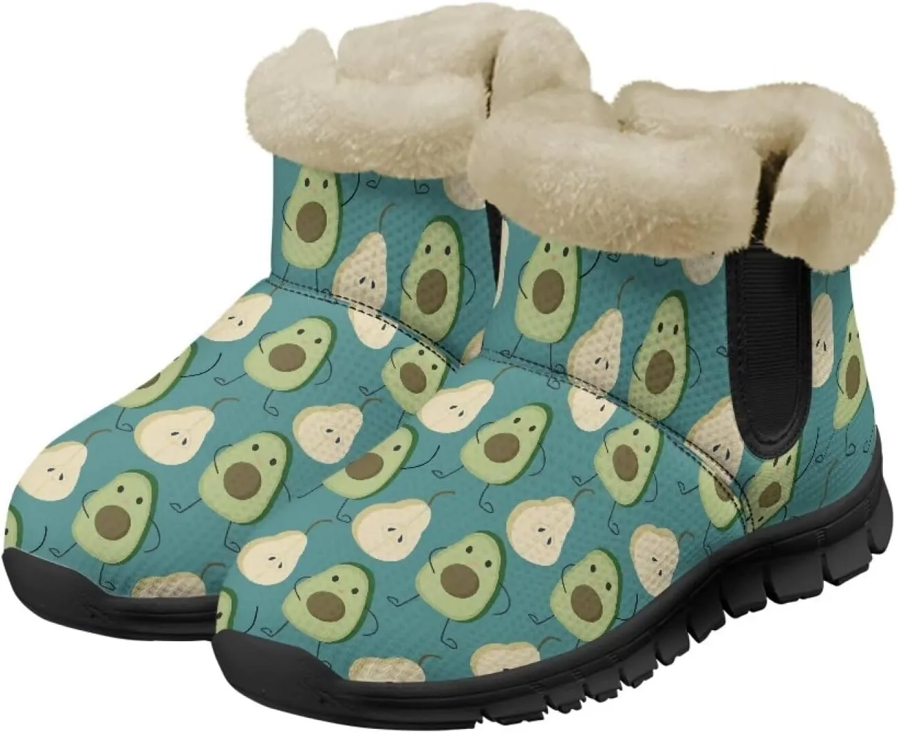 Binienty Winter Snow Boots for Women Comfy Ankle Booties Fur Flannel Lined Warm Walking Boots