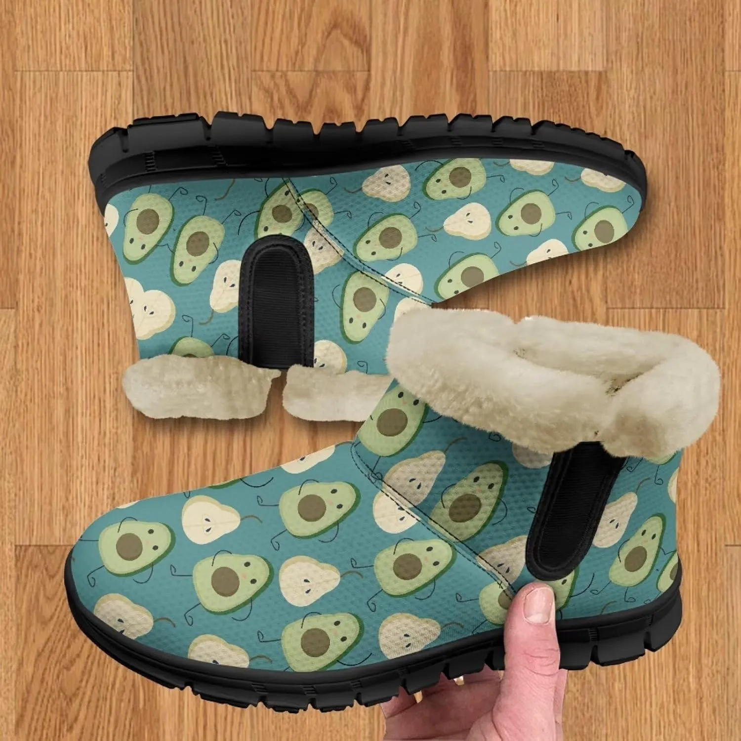 Binienty Winter Snow Boots for Women Comfy Ankle Booties Fur Flannel Lined Warm Walking Boots