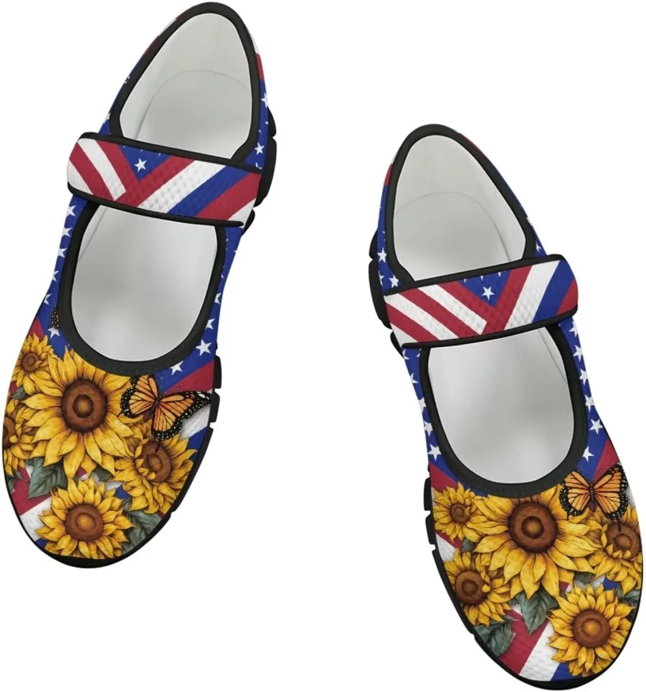Binienty Women Flats Stylish Mesh Mary Jane Walking Shoes Slip On Loafers Low Cut Memory Foam Travel Shoe