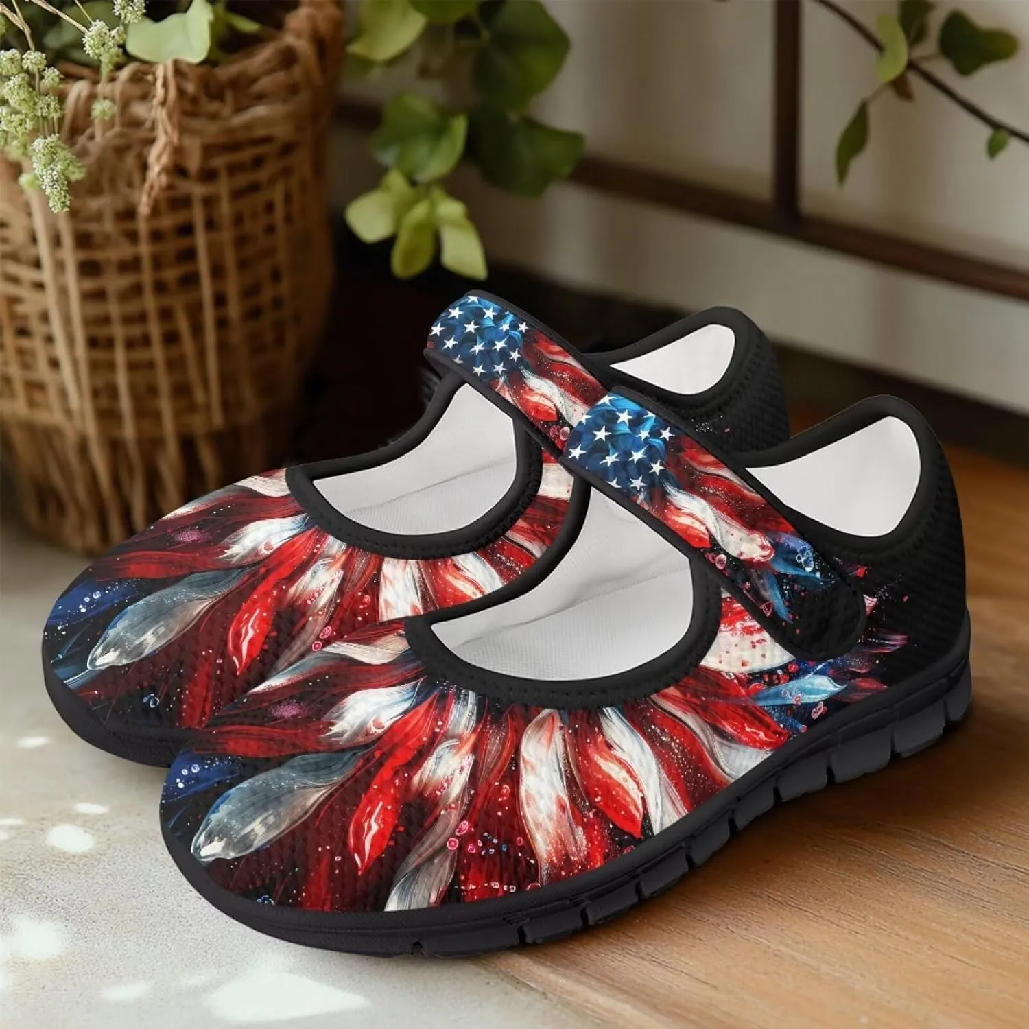 Binienty Women Flats Stylish Mesh Mary Jane Walking Shoes Slip On Loafers Low Cut Memory Foam Travel Shoe