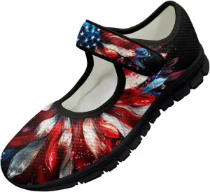 Binienty Women Flats Stylish Mesh Mary Jane Walking Shoes Slip On Loafers Low Cut Memory Foam Travel Shoe