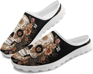 Binienty Women’s Art Design Mules Shoes Breathable Mesh Slip on Gardening Shoes Indoor Outdoor Slipper