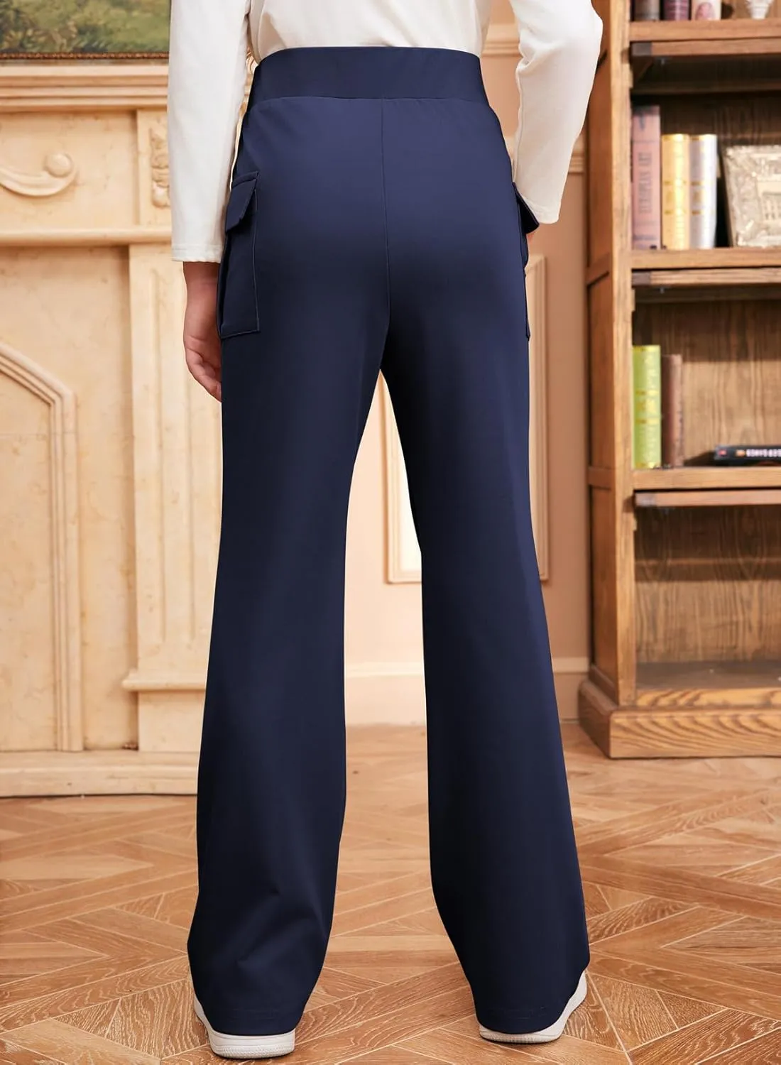 blibean Girls Uniform Pants Teen School Flare Bell Bottoms Size 6-15 Years