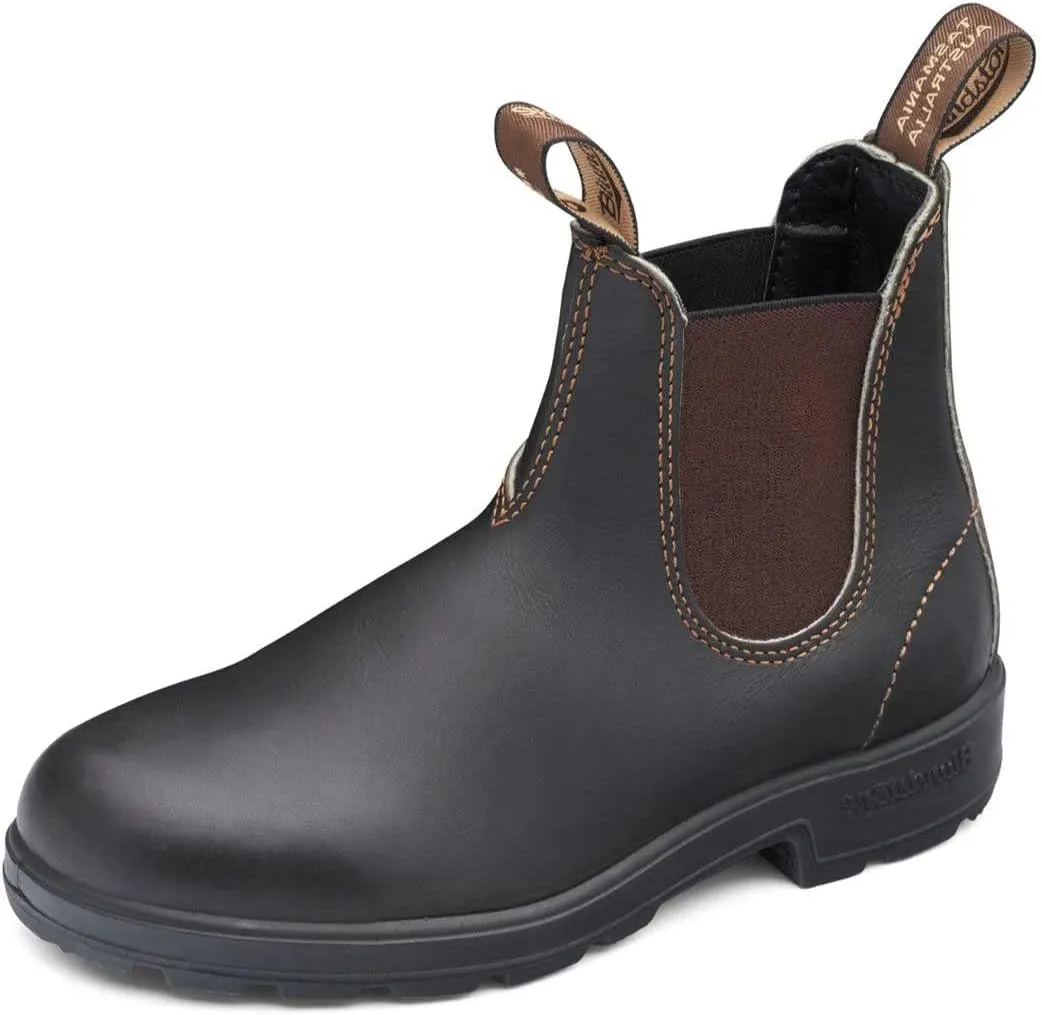 Blundstone Original 500 Series Unisex Premium Water Resistant Leather Chelsea Boots for Men and Women with Shock Absorption and Cushioned Midsole, Stout Brown, 11 US Men / 13 US Women / 10 AU