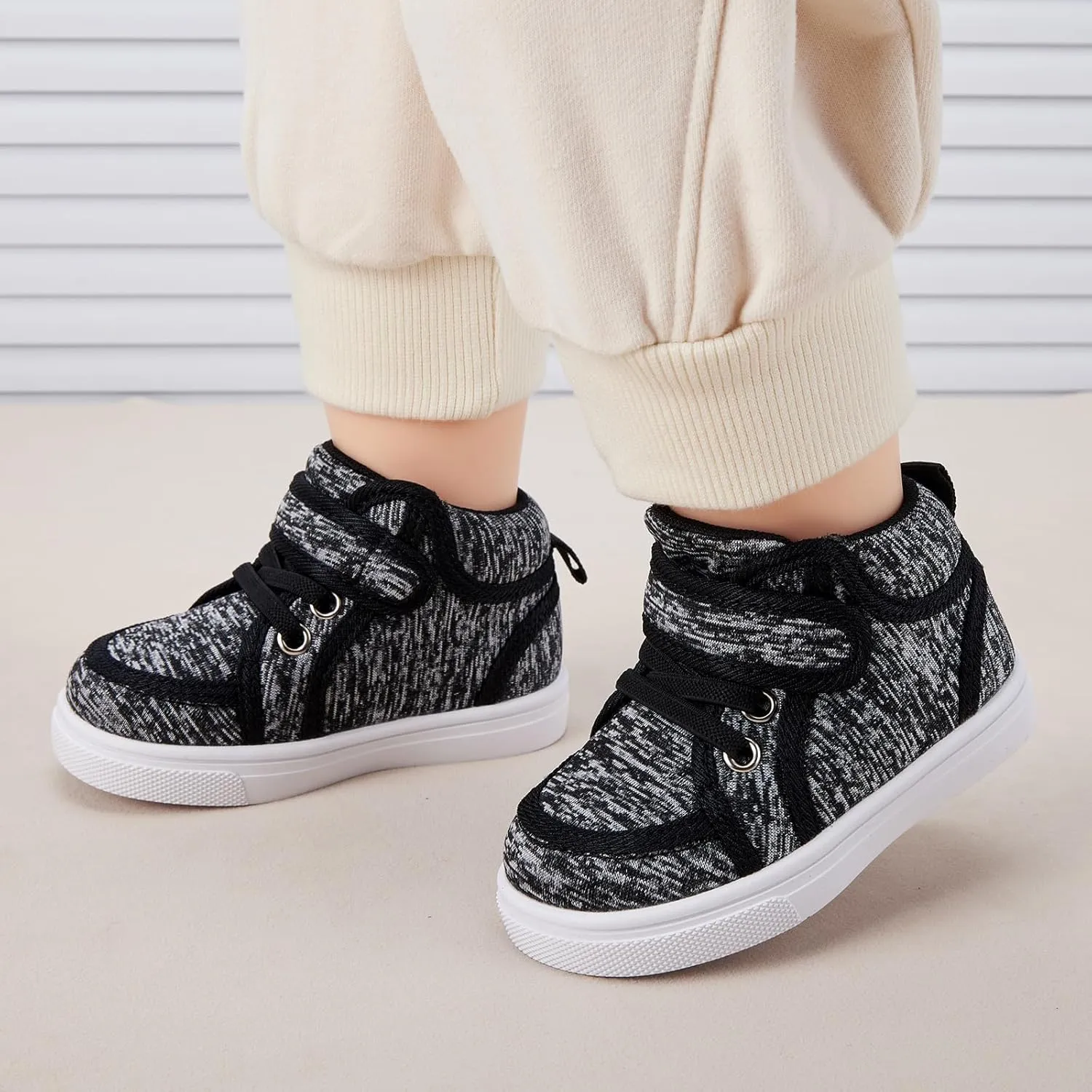BMCiTYBM Baby Walking Shoes Boy Girl High Top Sneakers Infant First Shoes for Learning to Walk 6 9 12 18 24 Months