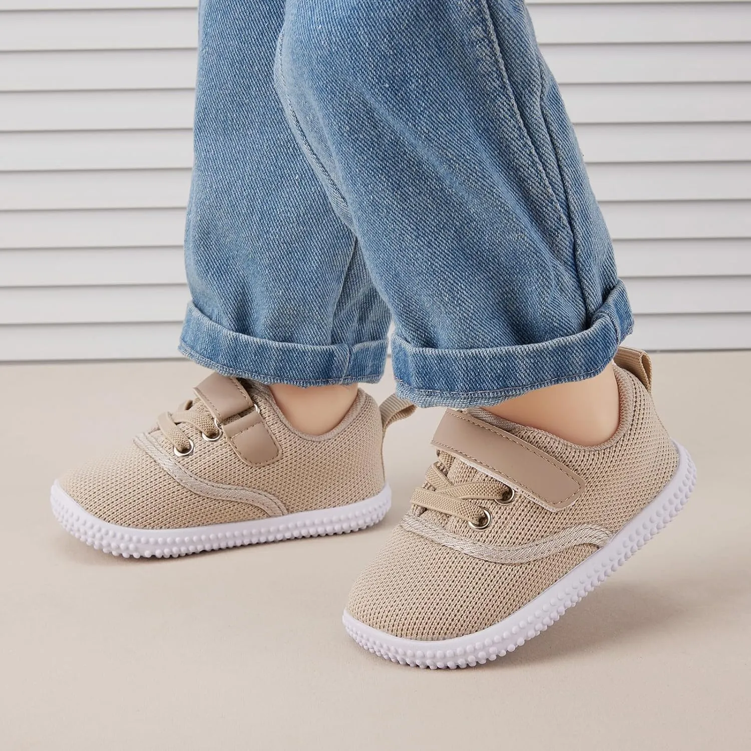 BMCiTYBM Baby Walking Shoes Infant Boy Girl First Walker Sneakers Breathable Lightweight Non-Slip Barefoot Shoes 6 9 12 18 24 Months