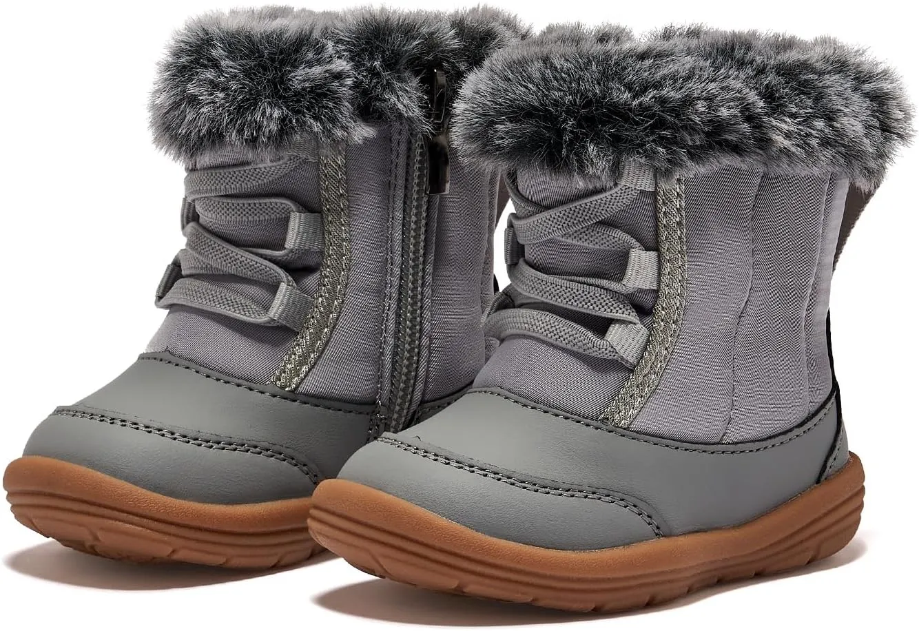 BMCiTYBM Toddler Snow Boots Baby Boys Girls Winter Warm Boots Infant High Top Shoes Faux Fur Bootie for Cold Weather Outdoor