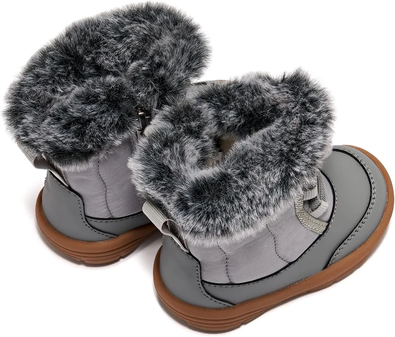 BMCiTYBM Toddler Snow Boots Baby Boys Girls Winter Warm Boots Infant High Top Shoes Faux Fur Bootie for Cold Weather Outdoor
