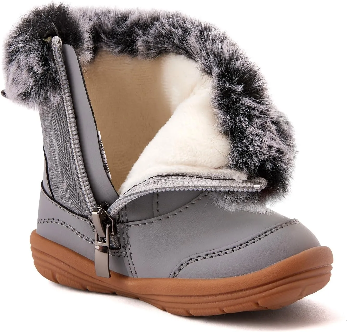 BMCiTYBM Toddler Snow Boots Baby Boys Girls Winter Warm Boots Infant High Top Shoes Faux Fur Bootie for Cold Weather Outdoor