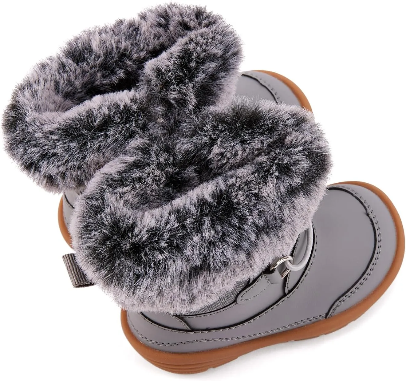 BMCiTYBM Toddler Snow Boots Baby Boys Girls Winter Warm Boots Infant High Top Shoes Faux Fur Bootie for Cold Weather Outdoor