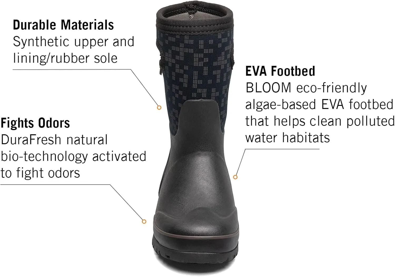 BOGS Grasp Kids Waterproof Insulated All Weather Rain Boots Mud Boots I For Snow, Rain, Winter, Mud and Cold Weather for Toddlers, Girls, Boys, Unisex