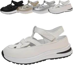 Bomre Shoes, Bomre Orthopedic Slip On Shoes Women, Closed Toe Platform Sandals Women，Arch Support Sandals, Hollow-Out Closed Toe Platform Wedge Sneaker