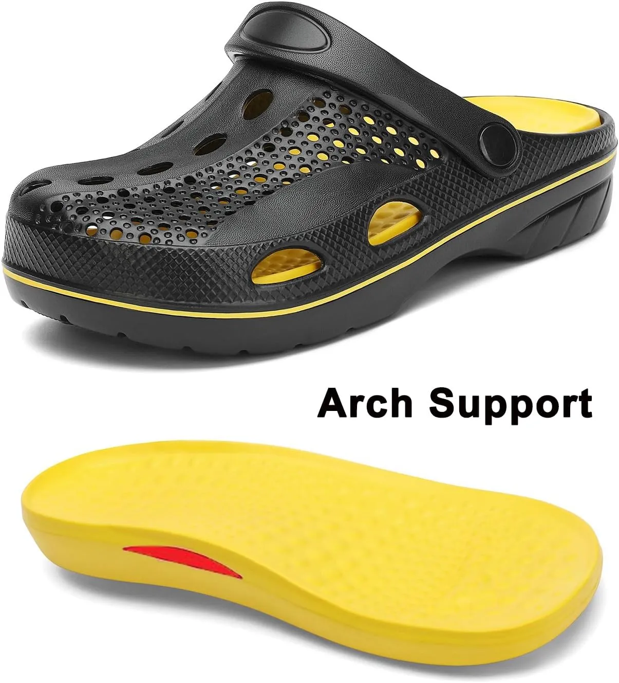 Boys and Girls Arch Support Garden Clogs Shoes Kids Slippers Indoor Outdoor Beach Sandals Removable Cushion Insole