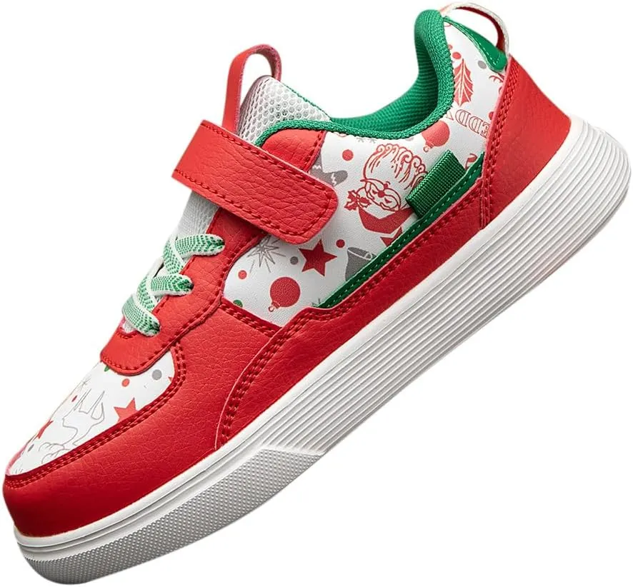 Boys and Girls Board Shoes Adjustable Hook and Loop Classic Low Top Kids Sneakers