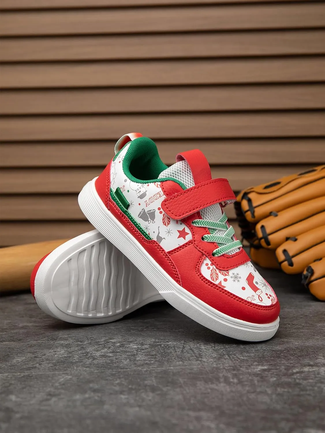 Boys and Girls Board Shoes Adjustable Hook and Loop Classic Low Top Kids Sneakers