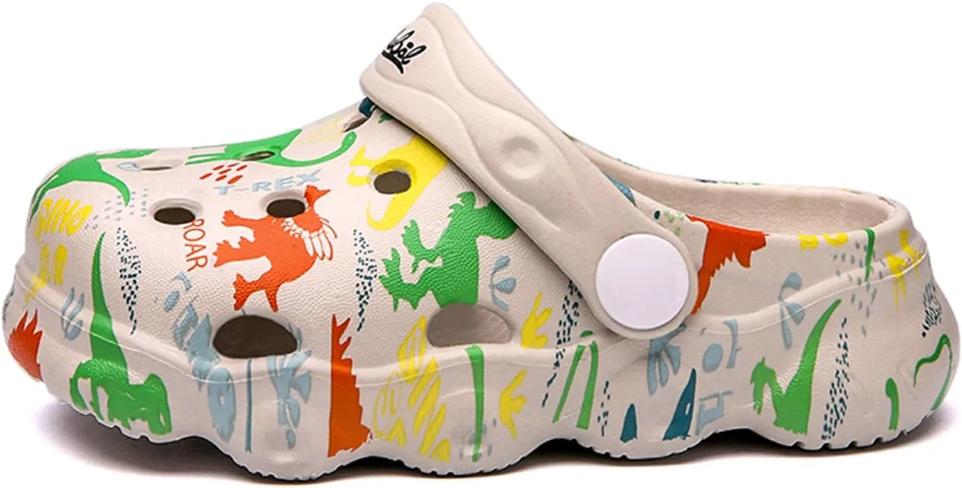 Boys Girls Clogs Cute Cartoon Animal Garden Shoes Lightweight Slides Slippers Slip-on Sandals (Infant/Toddler/Little Kid)