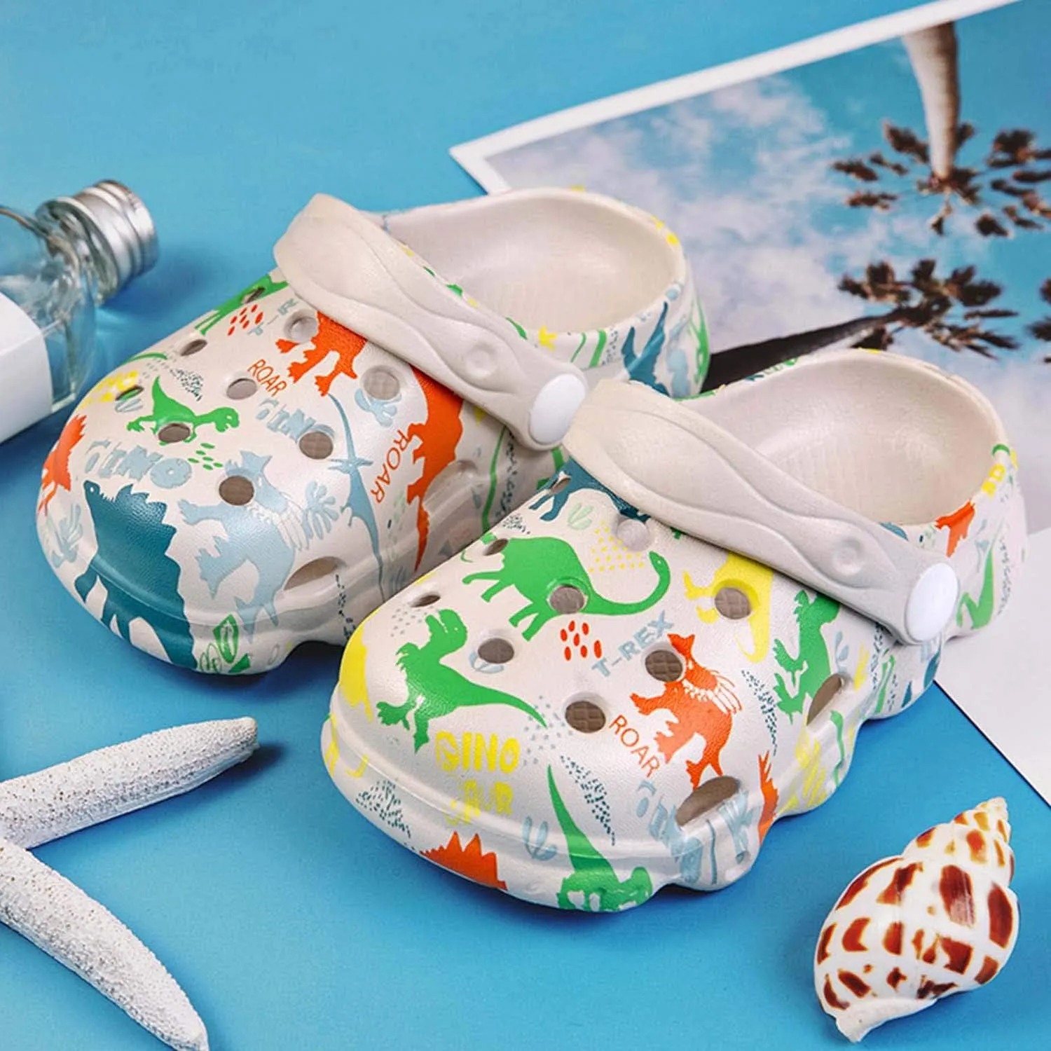 Boys Girls Clogs Cute Cartoon Animal Garden Shoes Lightweight Slides Slippers Slip-on Sandals (Infant/Toddler/Little Kid)