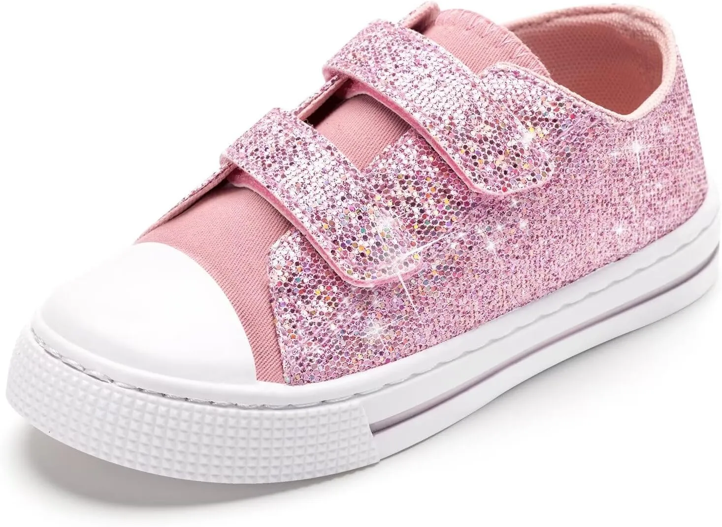 Boys Girls Sneakers Toddler Canvas Shoes Kids Walking Shoes with Hook and Loops