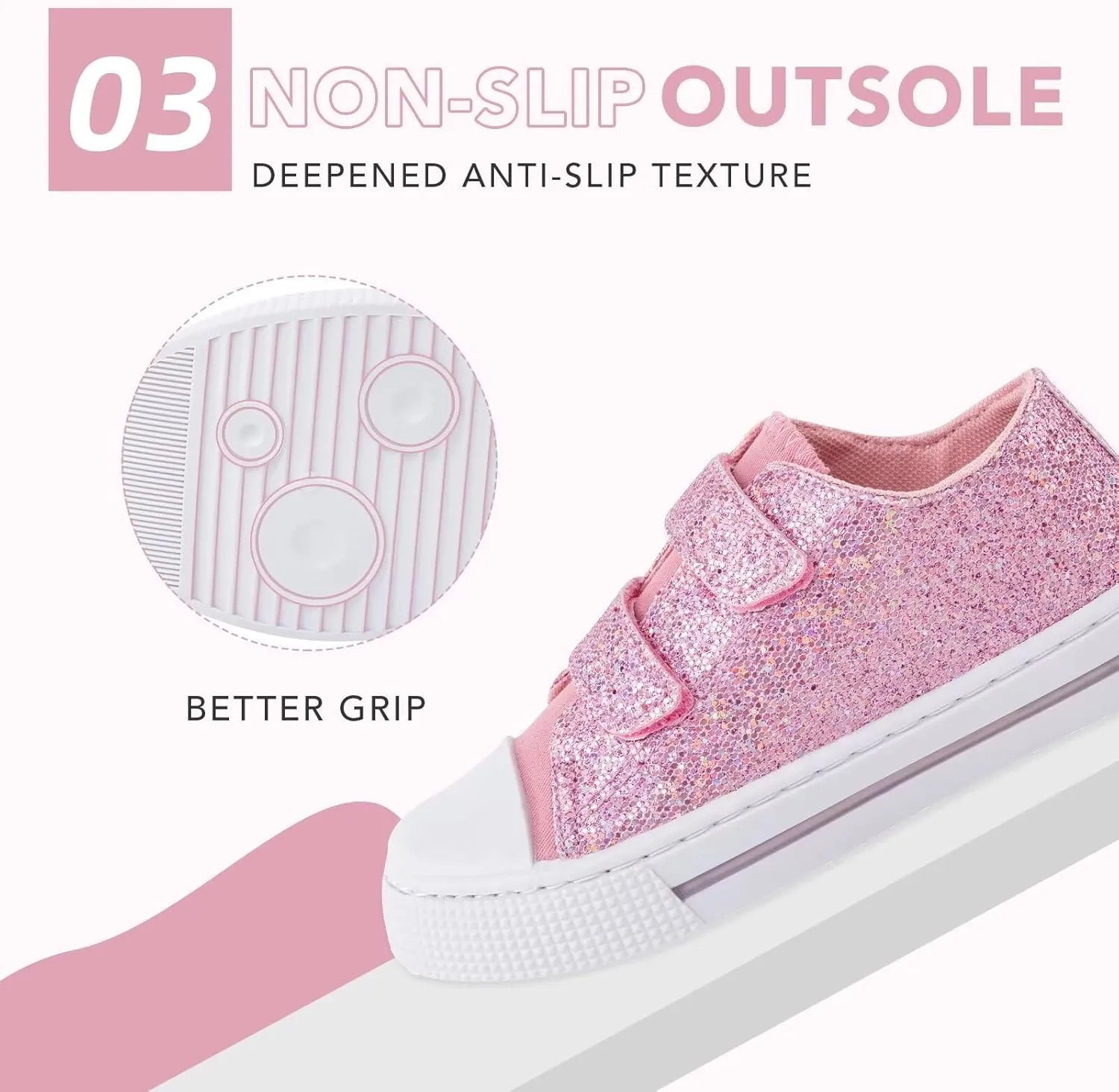 Boys Girls Sneakers Toddler Canvas Shoes Kids Walking Shoes with Hook and Loops