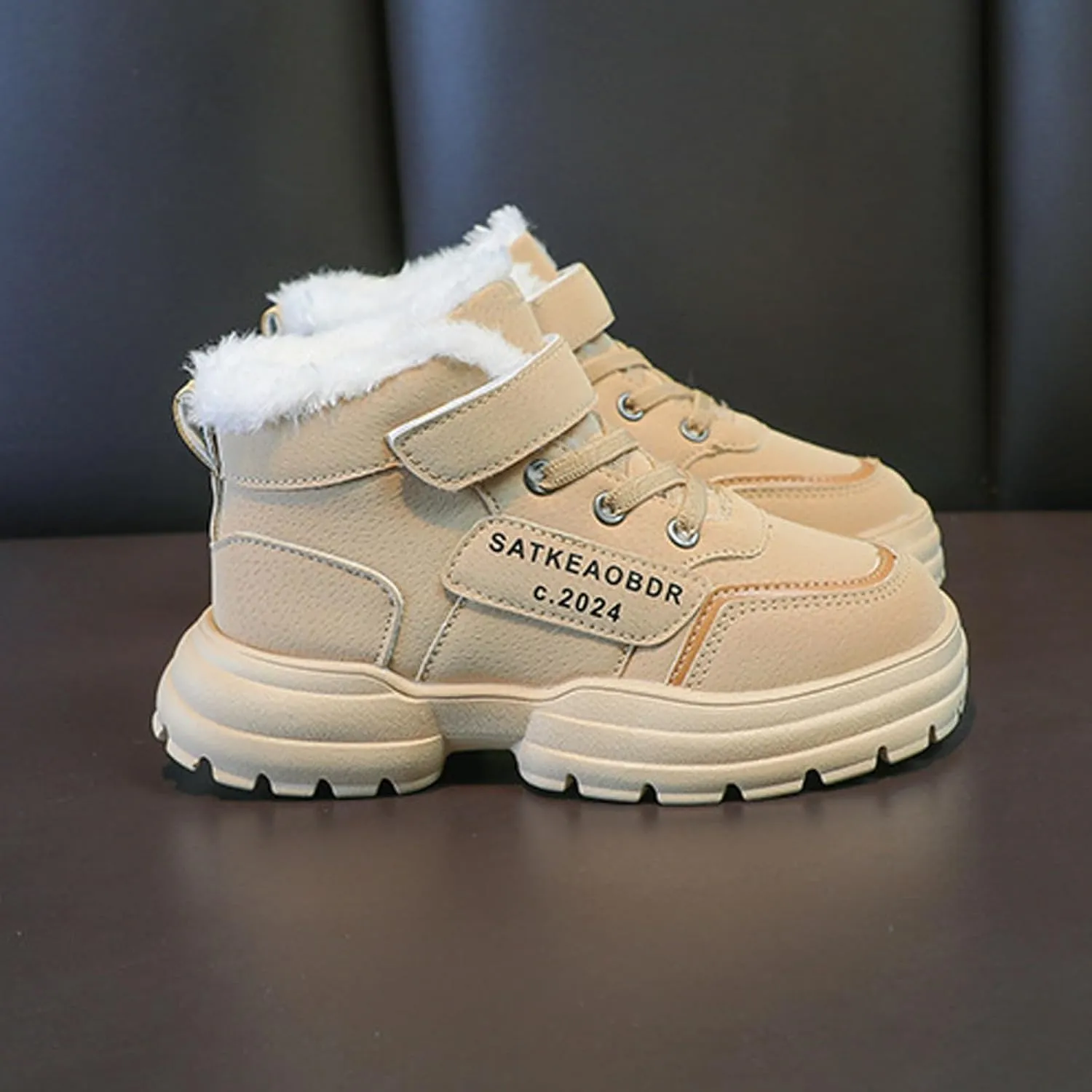 Boys Girls Snow Boots Winter Slip On Warm F𝐮r Lined Shoes Lightweight Water-Resistan𝐭 Cold Weather Boot Boys Boots