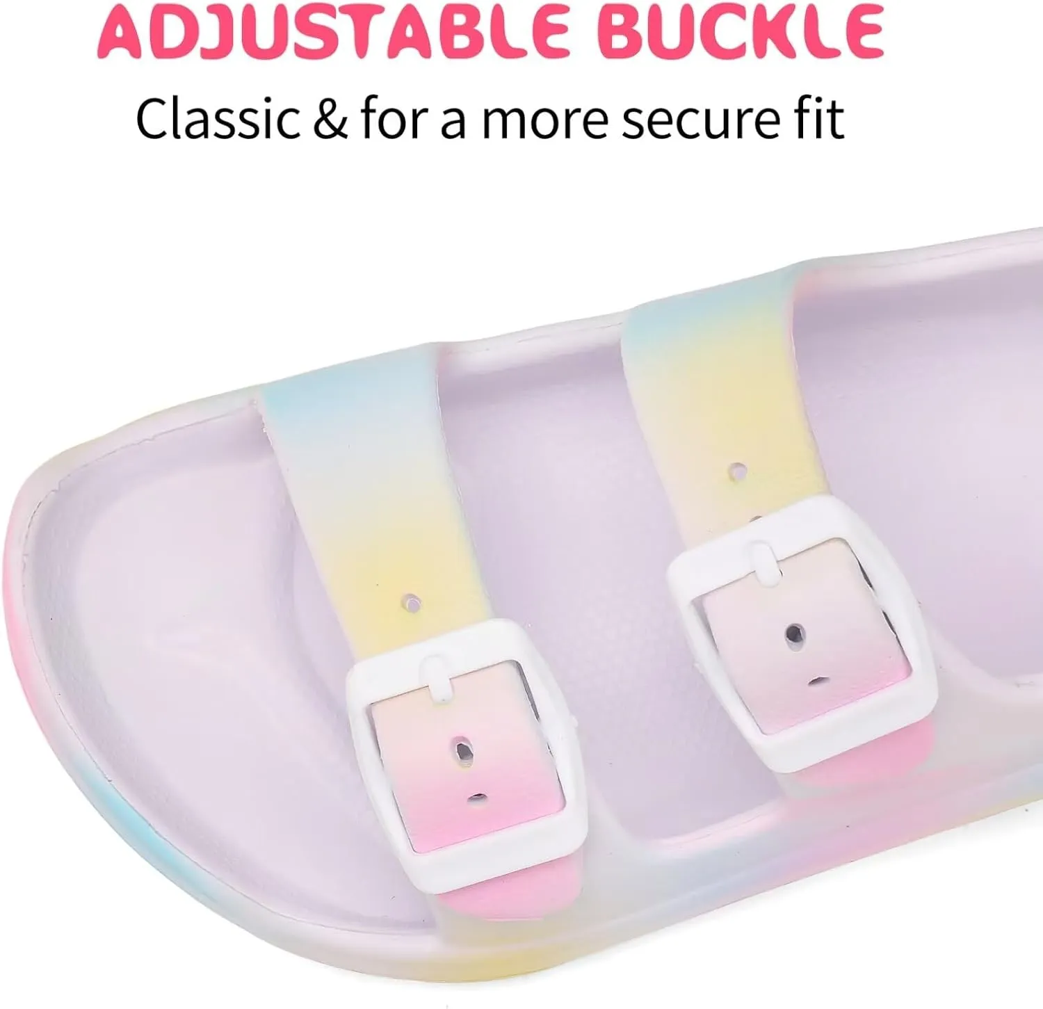 Boys Girls Toddler Little Kid Sandals Buckle Adjustable Water Sandal With Hook Loop Back Strap(Toddler 5-Little Kid 12)