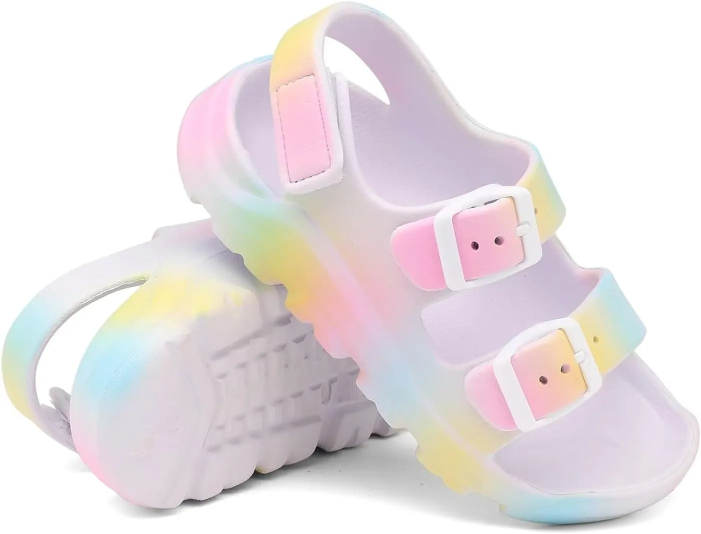 Boys Girls Toddler Little Kid Sandals Buckle Adjustable Water Sandal With Hook Loop Back Strap(Toddler 5-Little Kid 12)