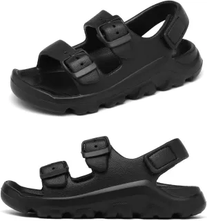 Boys Girls Toddler Little Kid Sandals Buckle Adjustable Water Sandal With Hook Loop Back Strap(Toddler 5-Little Kid 12)