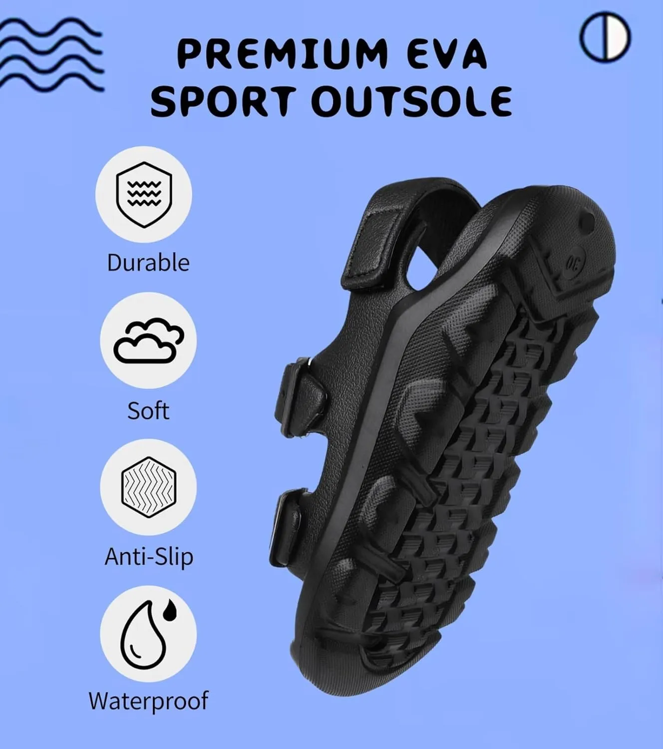 Boys Girls Toddler Little Kid Sandals Buckle Adjustable Water Sandal With Hook Loop Back Strap(Toddler 5-Little Kid 12)