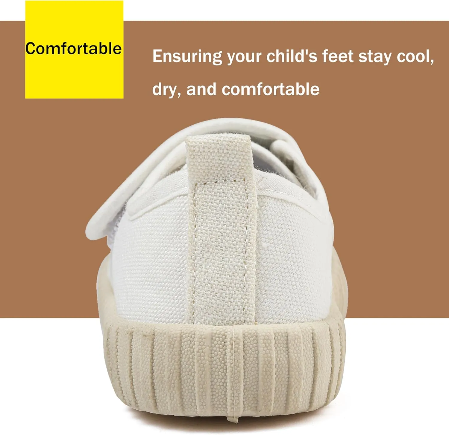 Boy's Girl's Toddlers Canvas Shoes Slip-On Lightweight Kids Sneakers Hook and Loops Casual Skin-Friendly Walking Running Shoes with Multicolor Sole (Toddler/Little Kids)