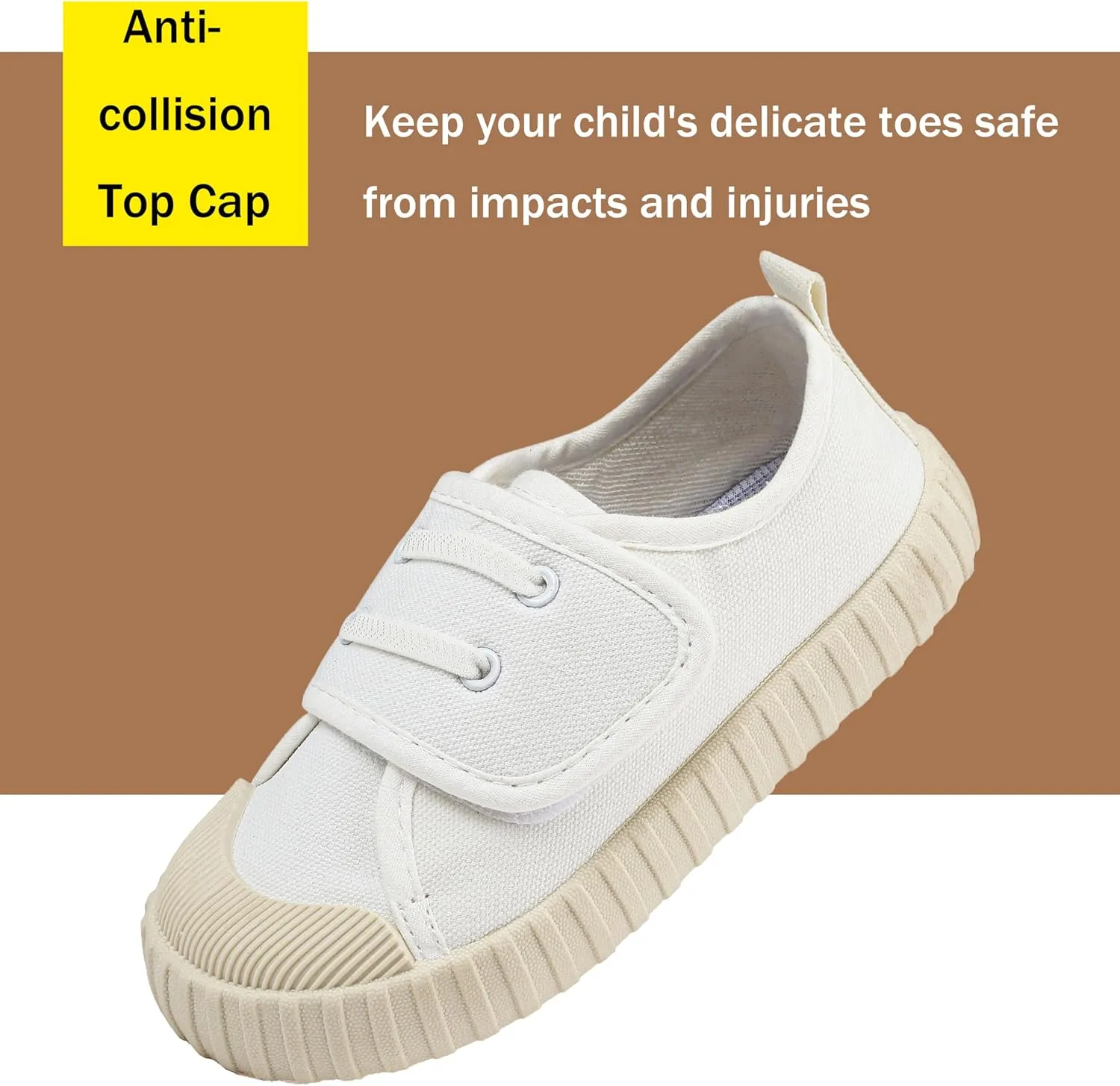 Boy's Girl's Toddlers Canvas Shoes Slip-On Lightweight Kids Sneakers Hook and Loops Casual Skin-Friendly Walking Running Shoes with Multicolor Sole (Toddler/Little Kids)