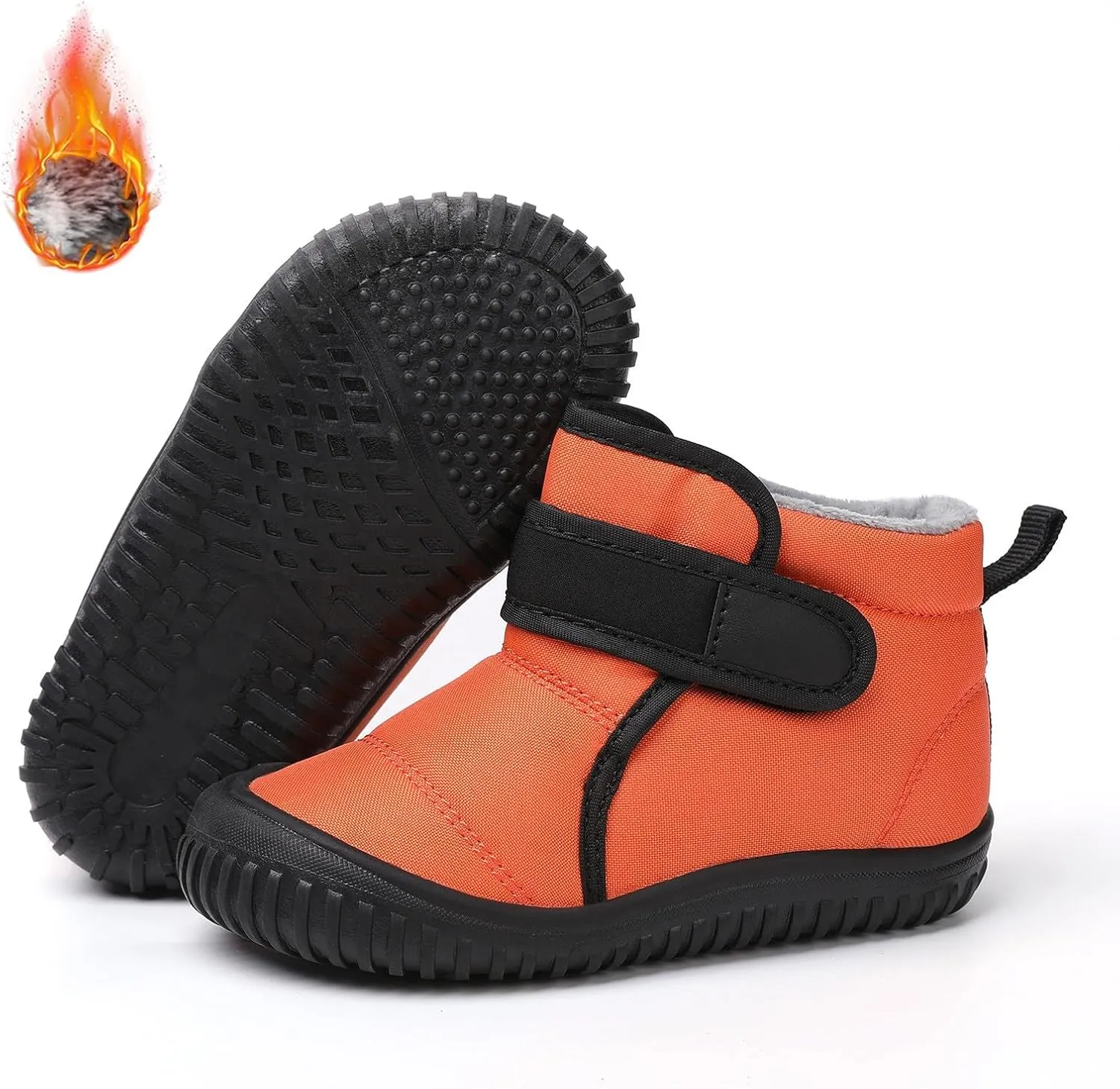 Boys Kids Fuzzy Snow Booties Winter Ski Shoes Childrens Cotton Warm Open Toe Non Slip Boots Fashion Warm Comfy Shoes