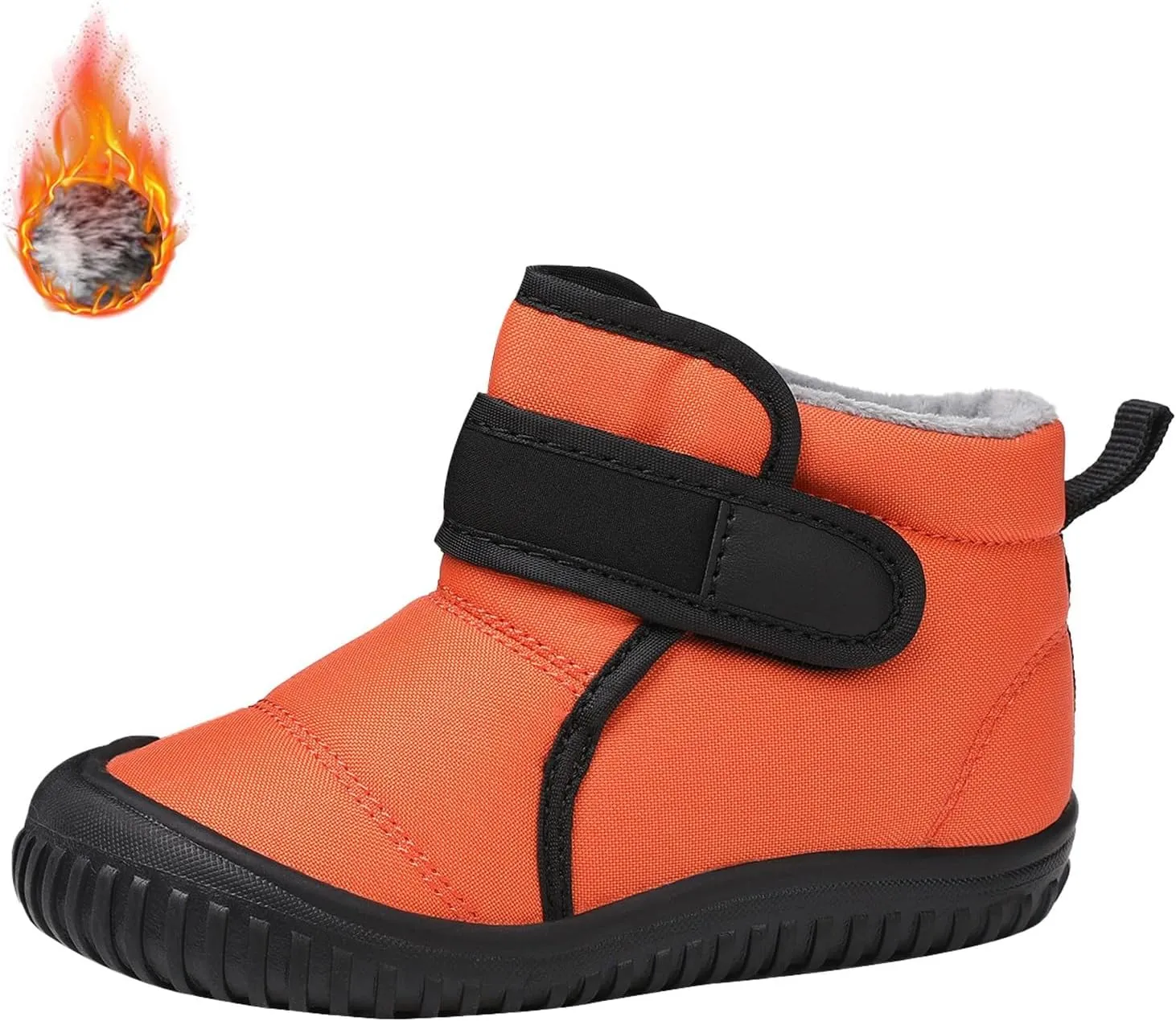 Boys Kids Fuzzy Snow Booties Winter Ski Shoes Childrens Cotton Warm Open Toe Non Slip Boots Fashion Warm Comfy Shoes