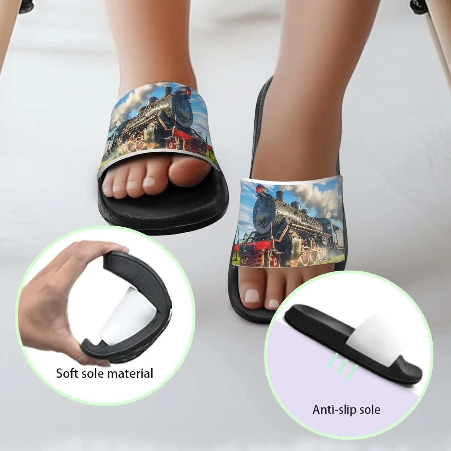 Boys Slide Sandals Summer Shoes for Kids Shower Slippers Non Slip Slippers