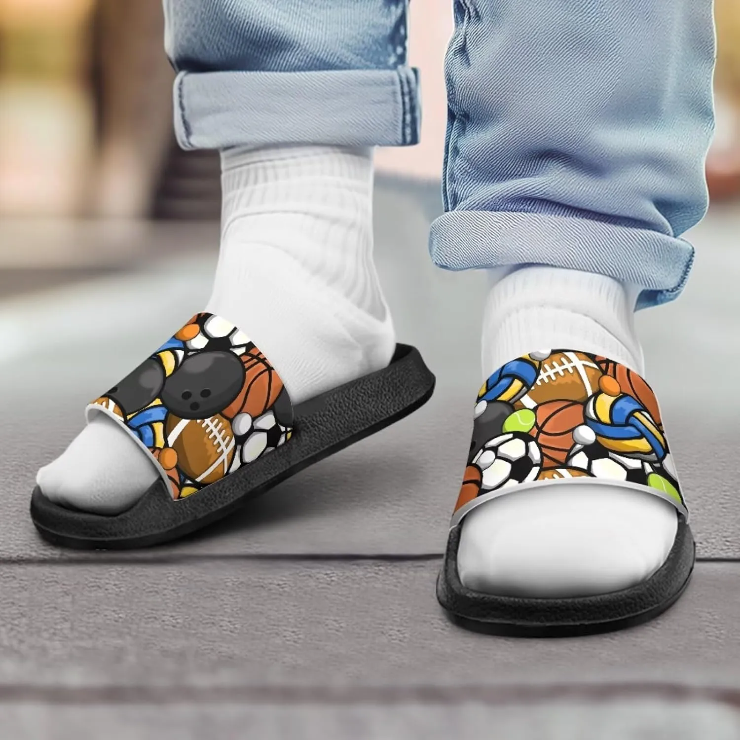Boys Slide Sandals Summer Shoes for Kids Shower Slippers Non Slip Slippers