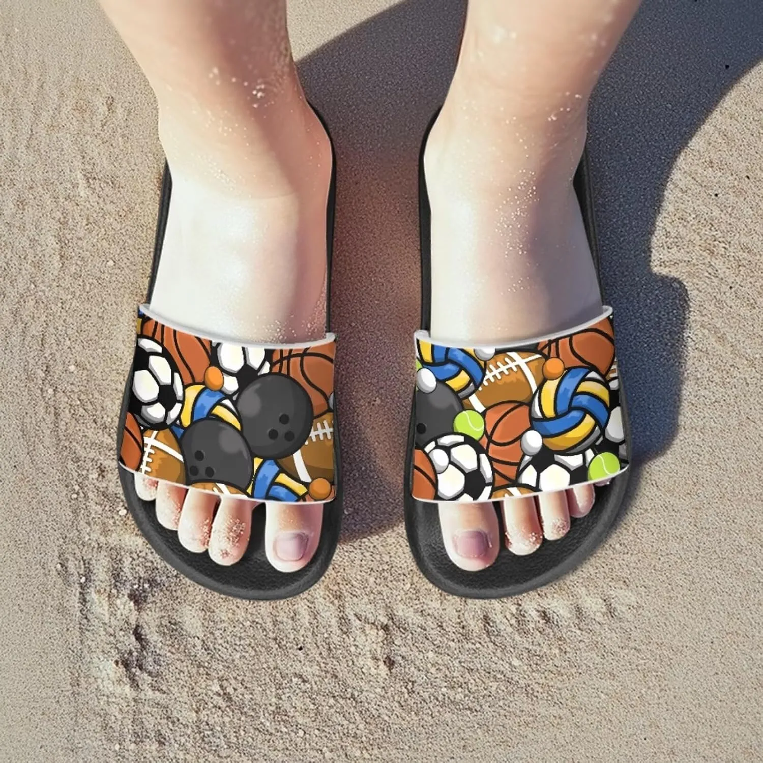 Boys Slide Sandals Summer Shoes for Kids Shower Slippers Non Slip Slippers
