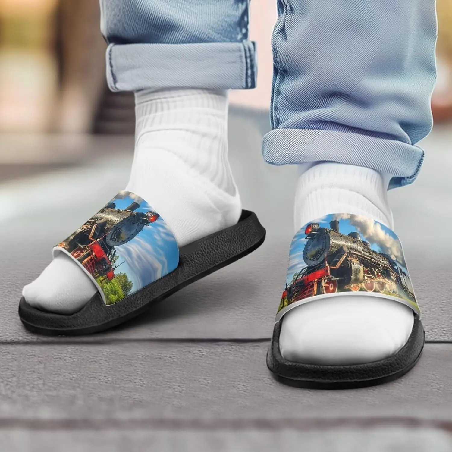 Boys Slide Sandals Summer Shoes for Kids Shower Slippers Non Slip Slippers