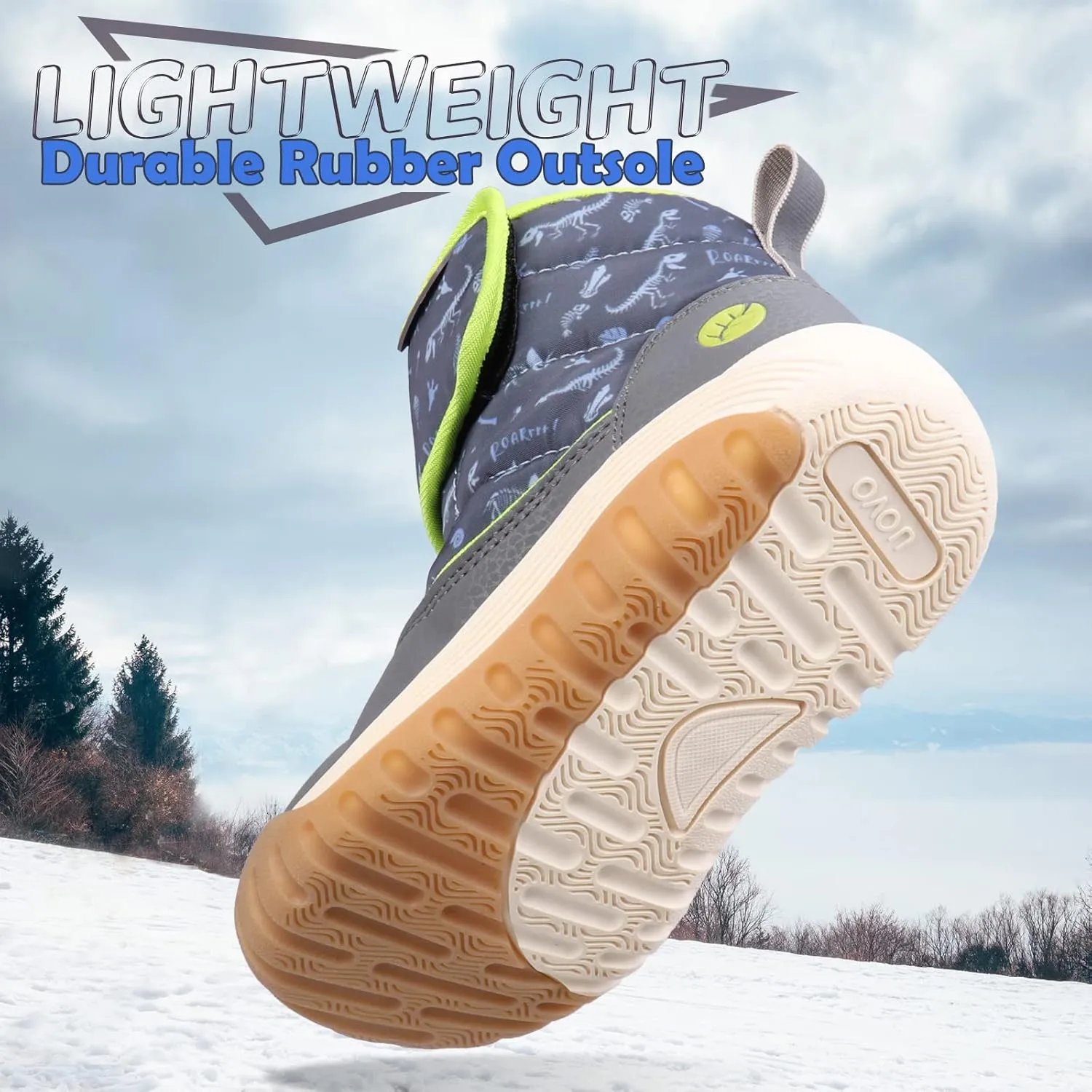 Boys Snow Boots Boys Winter Boots for Kids Waterproof Winter Snow Boots for Boys Warm Fur Lined Slip Resistant Outdoor (Toddler/Little Boys)