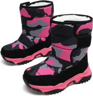Boys Snow Boots Winter Waterproof Non Slip Cold Weather Shoes Camouflage Thickened Winter Warm Cotton Boots Toddler