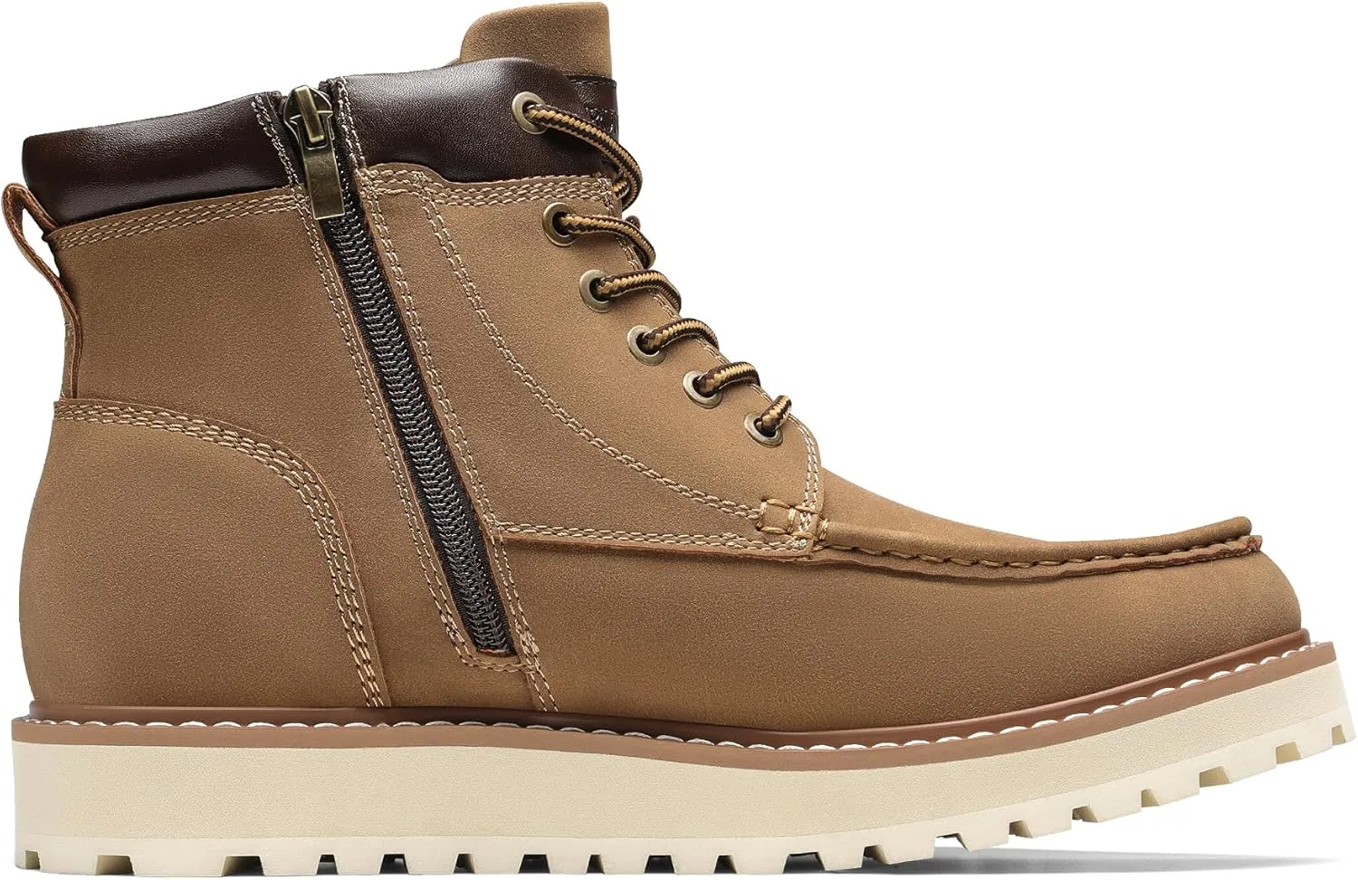 Bruno Marc Men's Moc Toe Boot Fashion Comfort Casual Wedge Boots