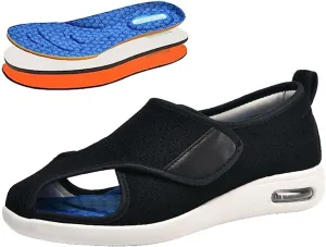 bumuam Men's Diabetic Shoes Wide Width Shoes,Women's Open Toe Diabetic Sandals with Adjustable Wide Width Walking Shoes House Slippers for Elderly