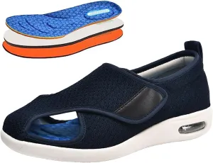 bumuam Men's Diabetic Shoes Wide Width Shoes,Women's Open Toe Diabetic Sandals with Adjustable Wide Width Walking Shoes House Slippers for Elderly