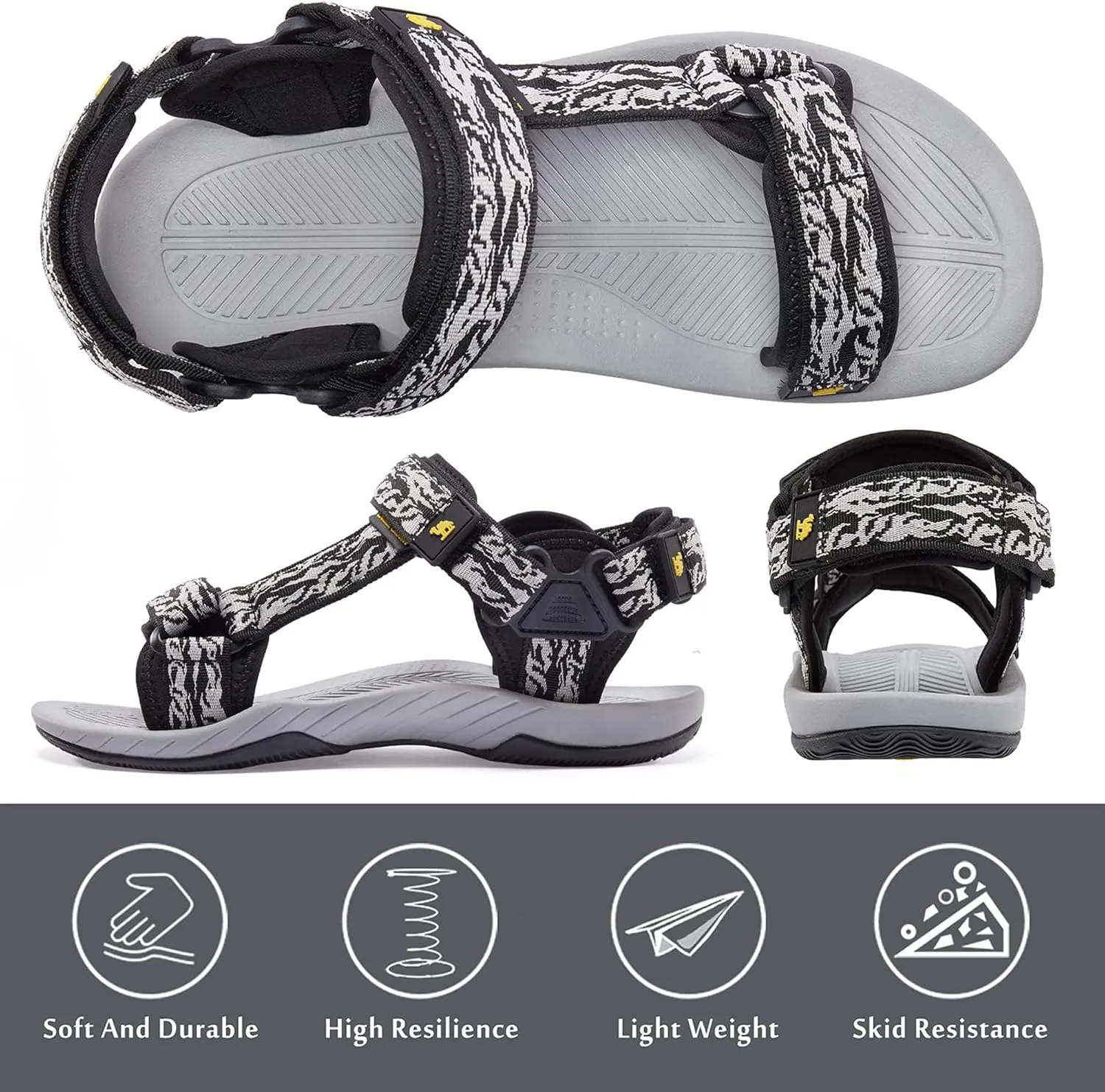 CAMELSPORTS Mens Athletic Sandals Outdoor Strap Summer Beach Sandals Waterproof Fisherman Water Shoes Open Toe Sport Gym Hiking Sandal