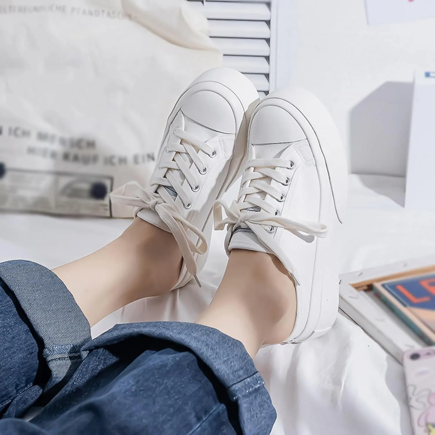 Canvas Mules for Women Backless Sneakers Slip on Comfortable Casual Shoes